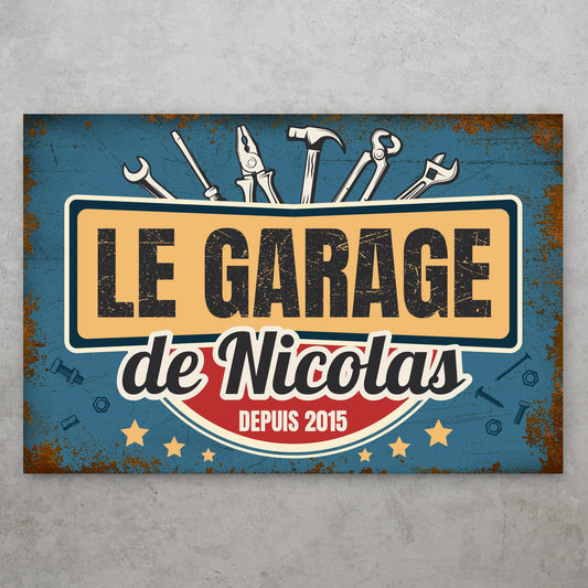 Le garage est une plaque de porte personnalisée